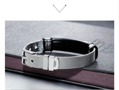 Rockyu メンズ ブレスレット｜主の祈り刻印 ステンレス製ユニセックスバングル