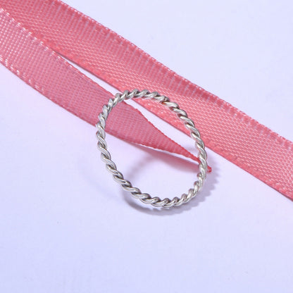 Rockyu ツイストステンレスピンキーリング 3色セット 金属アレルギー対応 関節リング