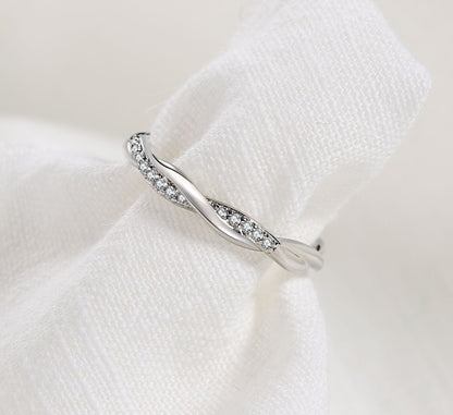 Rockyu ひねりデザイン ジルコニアリング 3色セット レディース 細身 ステンレス アレルギー対応