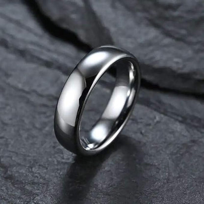 Rockyu タングステンリング シルバー 鏡面仕上げ 3mm〜6mm 甲丸 指輪 ユニセックス