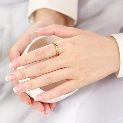 Rockyu タングステン リング 細身 2mm シンプル おしゃれ 指輪 男女兼用 全5色