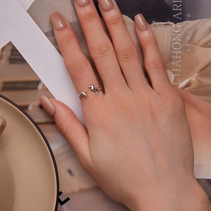 Rockyu ダックスフンドリング シルバー925 フリーサイズ 可愛い犬モチーフ