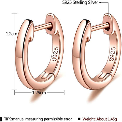 Rockyu シルバー925製 フープピアス レディース ピンクゴールド・シルバー・ゴールド 3色展開