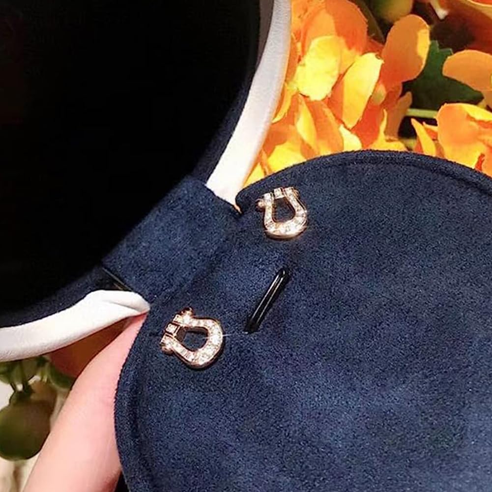 Rockyu シルバー925＆ピンクゴールド 馬蹄U型ジルコニアピアス レディース 金属アレルギー対応