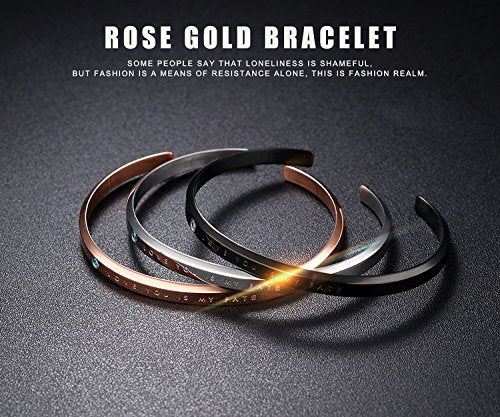 Rockyu ペアブレスレット｜刻印入りC型バングル Love you is my fate