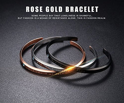 Rockyu ペアブレスレット｜刻印入りC型バングル Love you is my fate