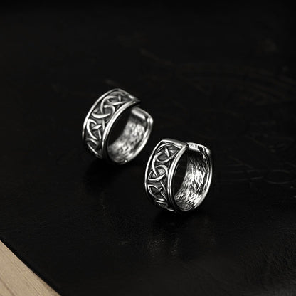 Rockyu イヤーカフ メンズ レディース ステンレス 幾何学模様 シルバー ユニセックス ノンホールイヤリング