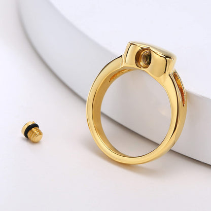 Rockyu ハートデザイン メモリアルリング レディース 遺骨収納 おしゃれステンレス指輪