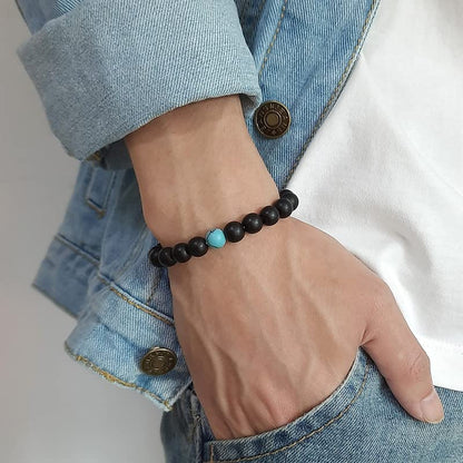 Rockyu ブレスレット メンズ レディース 天然石 数珠チェーン ステンレス アレルギー対応