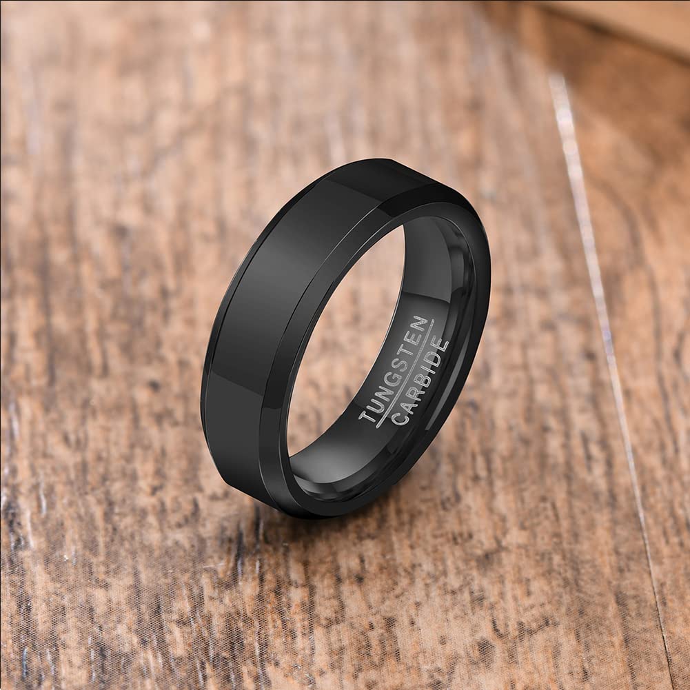 タングステンカーバイド リング 6mm幅｜IPメッキ加工＆マット仕上げ 指輪（ブラック／ブルー／ゴールド／ローズゴールド）タングステンカーバイド リング 6mm幅｜IPメッキ加工＆マット仕上げ 指輪（ブラック／ブルー／ゴールド／ローズゴールド）