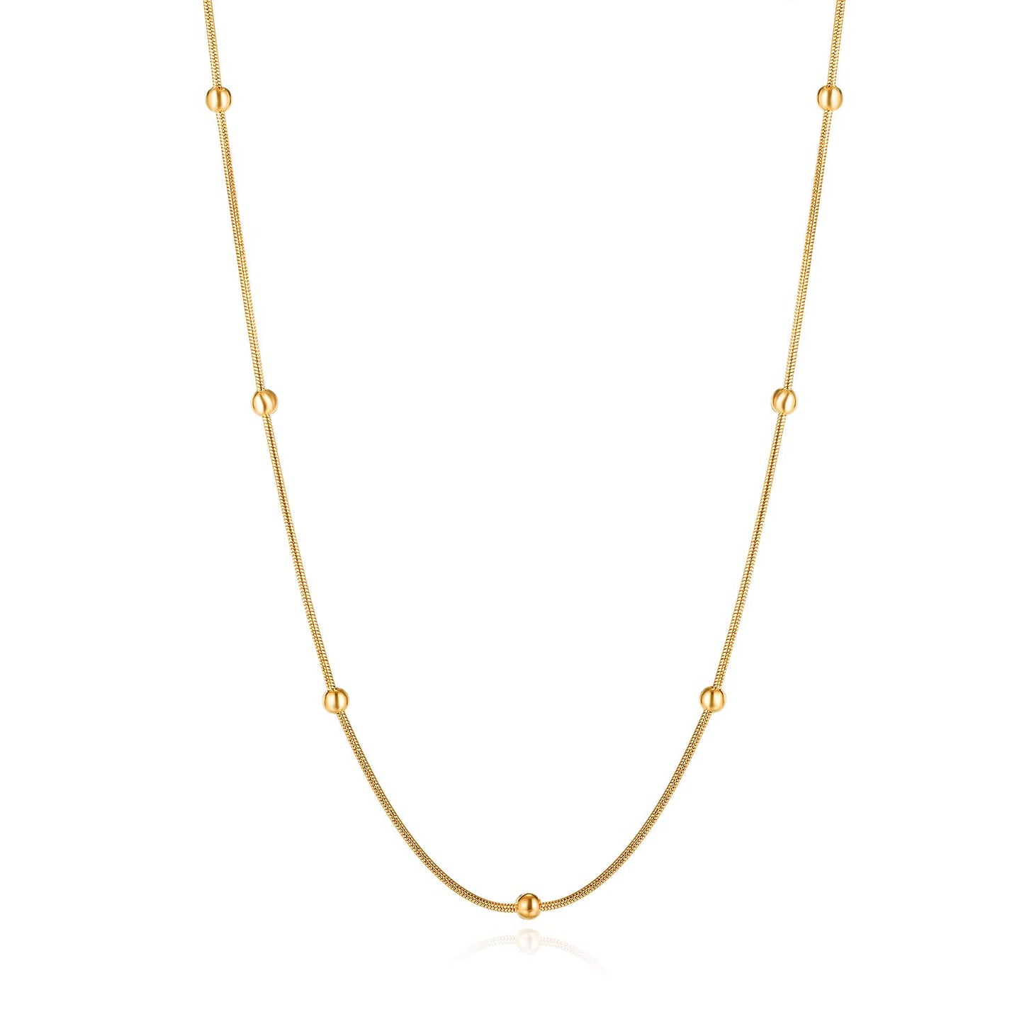 Rockyu ネックレス レディース 細め チェーン ピンクゴールド ステンレス シンプル おしゃれ