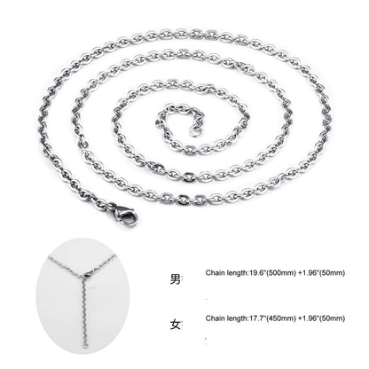 Rockyu ペアネックレス LOVE刻印 メンズ レディース ステンレス製 ピンクゴールド＆ブラック