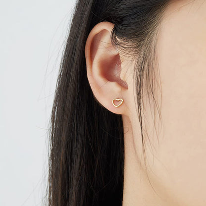 Rockyu ピアス レディース ハート シルバー925 ボールキャッチ 金属アレルギー対応