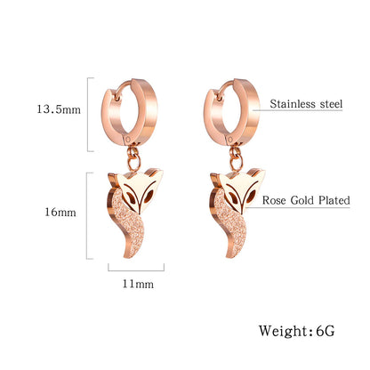 Rockyu ピアス レディース フープ フォックス ピンクゴールド チタン製