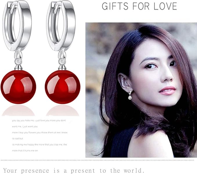 Rockyu パールピアス レディース フープタイプ ゆれる上品デザイン 両耳用