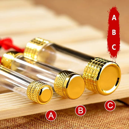 Rockyu メモリアルネックレス 遺骨入れ メンズ レディース ゴールド シルバー ガラス管 ペンダント アロマ対応