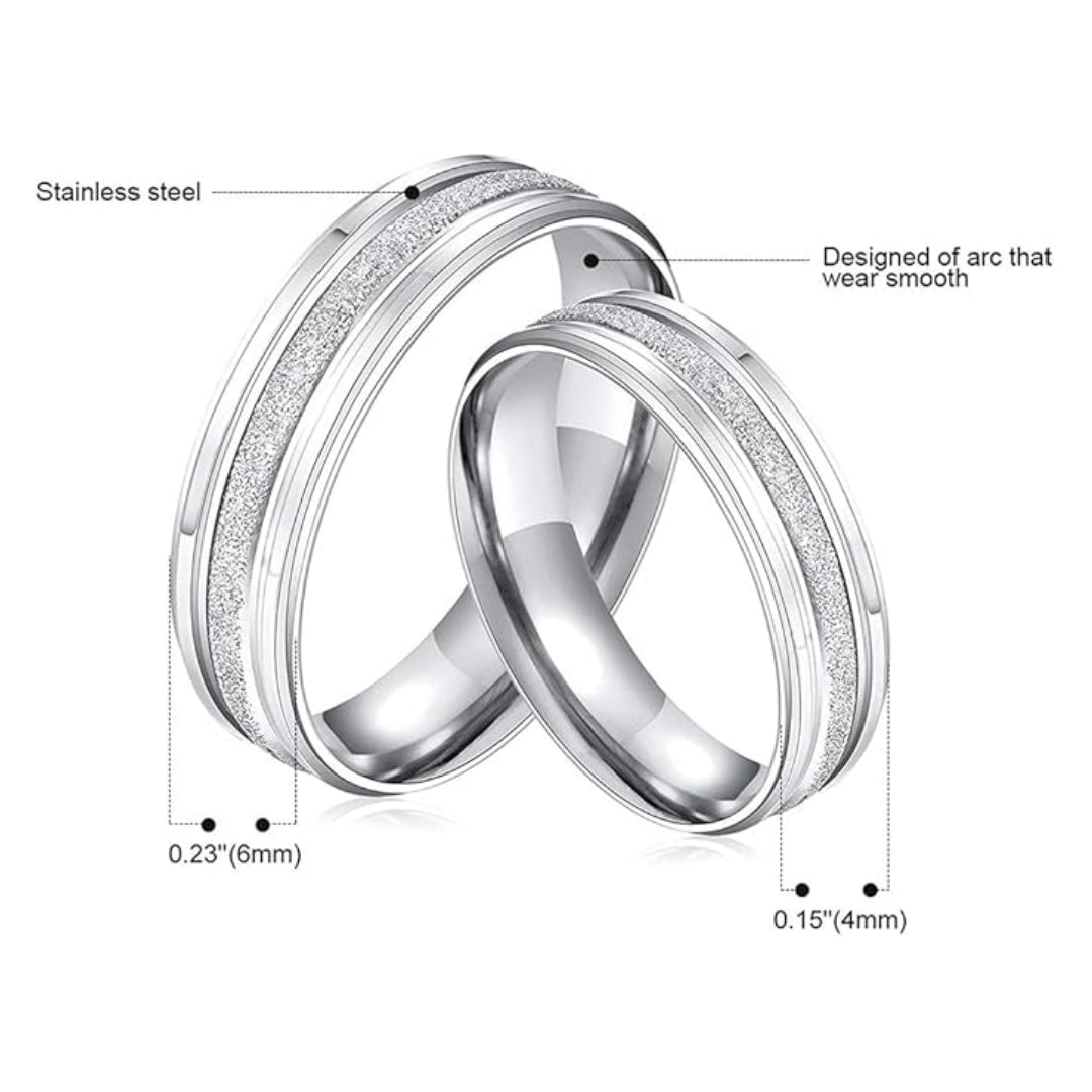 Rockyu ペアステンレスリング シンプルデザイン メンズ＆レディース 自由に組み合わせ可能