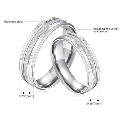 Rockyu ペアステンレスリング シンプルデザイン メンズ＆レディース 自由に組み合わせ可能