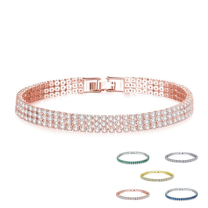 グリーンテニスブレスレット｜繊細にきらめく細身チェーン レディースジュエリー