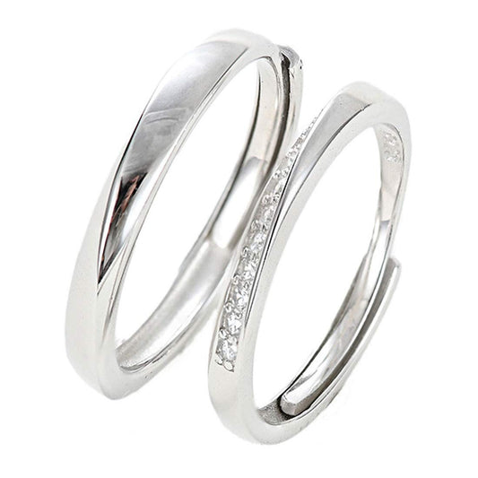 Rockyu メンズ シルバー925 フリーサイズペアリング｜純銀製 結婚・婚約指輪 アレルギー対応