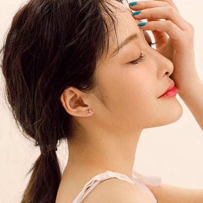 Rockyu バタフライピアス｜ジルコニア輝く小さめ蝶々デザイン レディーススタッド