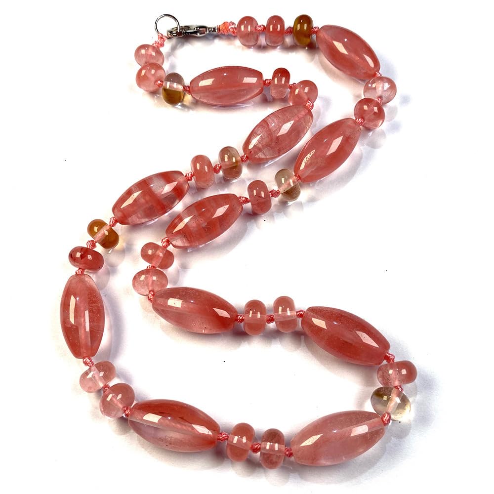 Rockyu 天然石ビーズ ロングネックレス レディース メンズ兼用 数珠風セーターチェーン