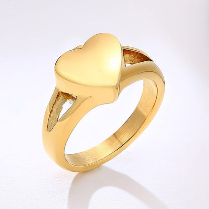 Rockyu ハートデザイン メモリアルリング レディース 遺骨収納 おしゃれステンレス指輪