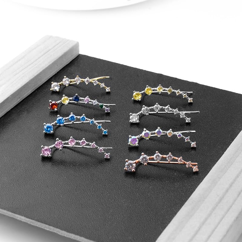 Rockyu スタークリップピアス レディース｜S925＆キュービックジルコニアの7連星イヤーカフ