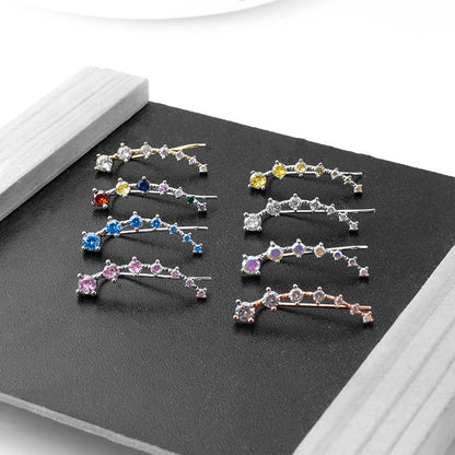 Rockyu スタークリップピアス レディース｜S925＆キュービックジルコニアの7連星イヤーカフ