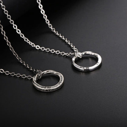 Rockyu ネックレス メンズ シルバー リングホルダーペンダント｜60cm チタンチェーン 指輪風デザイン 男女兼用