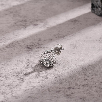 Rockyu メンズピアス 竜の爪モチーフ シルバー ステンレス 金属アレルギー対応 片耳用