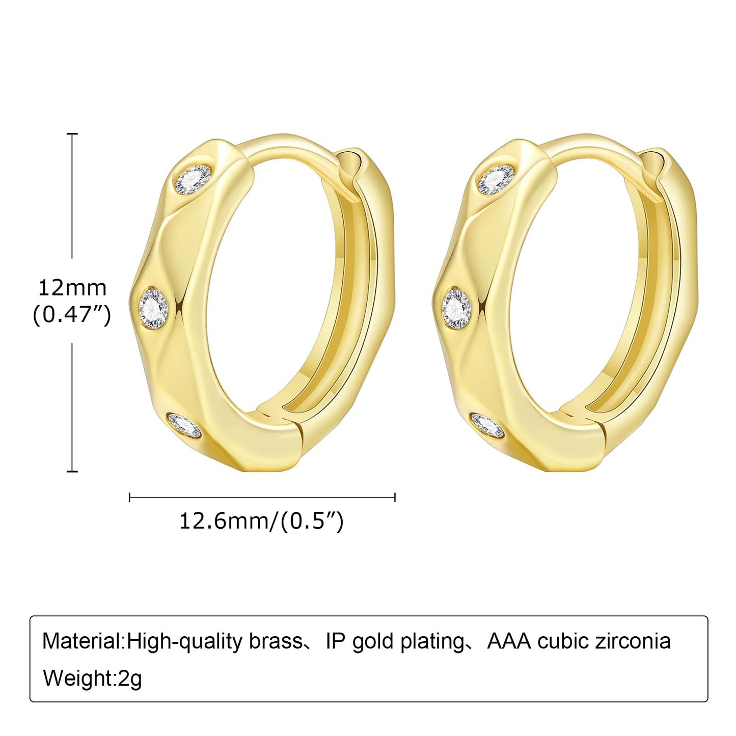 レディース ピアス ゴールド フープピアス AAAジルコニア 高品質真鍮製 IPゴールドメッキ 小ぶり 上品