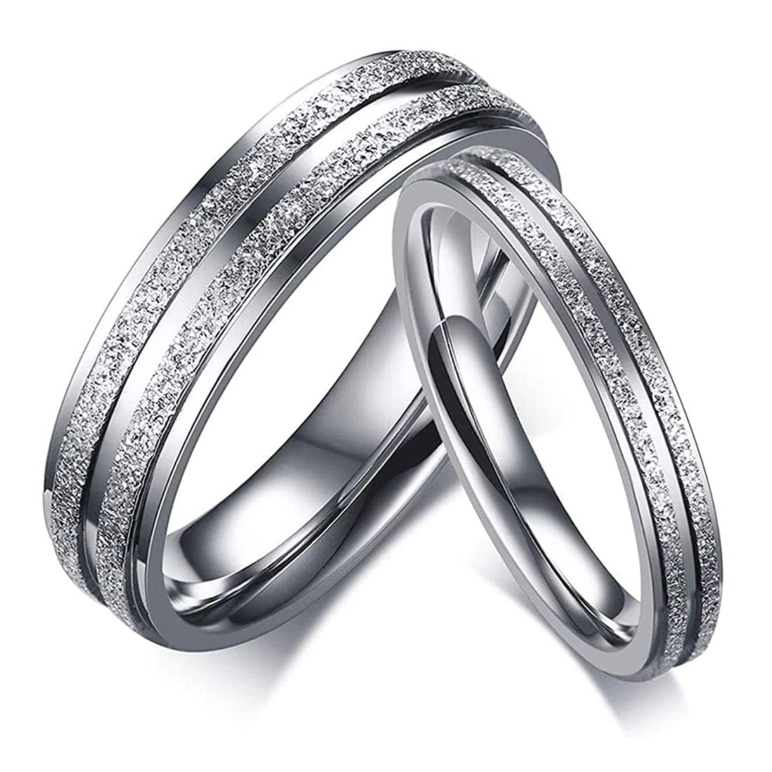 Rockyu ペアリング ステンレス シンプル 指輪 男女兼用 3mm/5mm 選べるサイズ