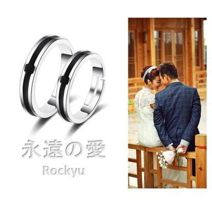 Rockyu ペアリング フリーサイズ 指輪 メンズ 十字架 レディース リング クロス 2個セット シンプル ステンレス 銀色
