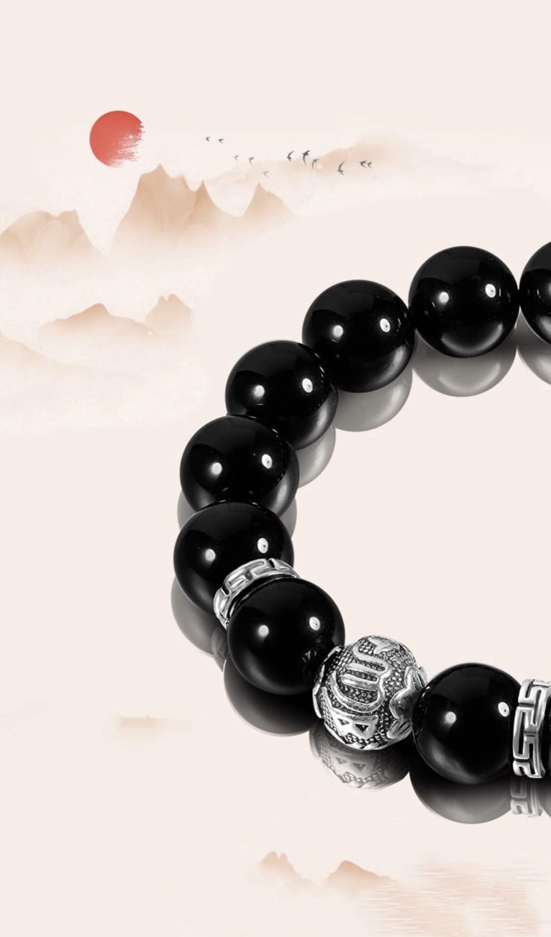 天然石ペアブレスレット｜ブラックオニキス＆翡翠｜開運・魔除け｜メンズ＆レディース