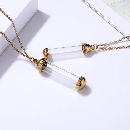 Rockyu メモリアルネックレス 遺骨ペンダント チタンとガラス製 男女兼用 想いを繋ぐアクセサリー