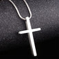Rockyu ネックレス メンズ タングステン シルバー 十字架ペンダント 鏡面加工