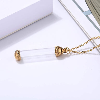 Rockyu メモリアルネックレス 遺骨ペンダント チタンとガラス製 男女兼用 想いを繋ぐアクセサリー