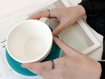 Rockyu 星空リング レディース フリーサイズ 月と星モチーフ シルバー925