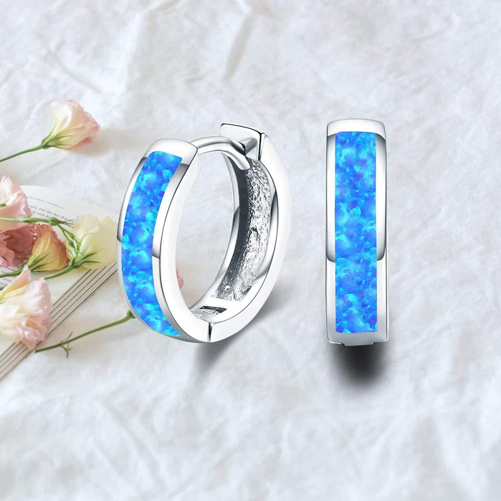 Rockyu レディース バーオパール フープピアス ステンレス製