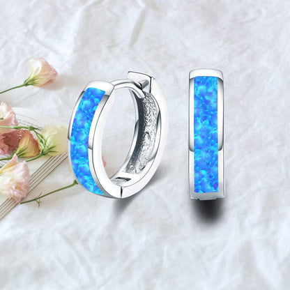 Rockyu レディース バーオパール フープピアス ステンレス製