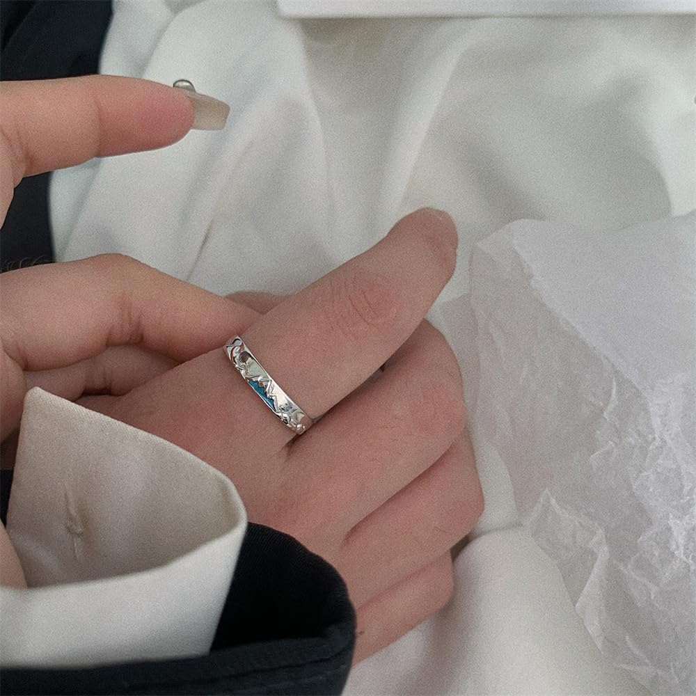 ペアリング カップル 人気 フリーサイズ 2個 セット お洒落 結婚指輪 シルバー925リング 富士山 桜 愛の証 バレンタインデー 恋人の日 プレゼント