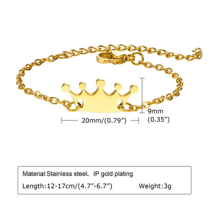 Rockyu クラウンモチーフブレスレット ステンレス製 レディース