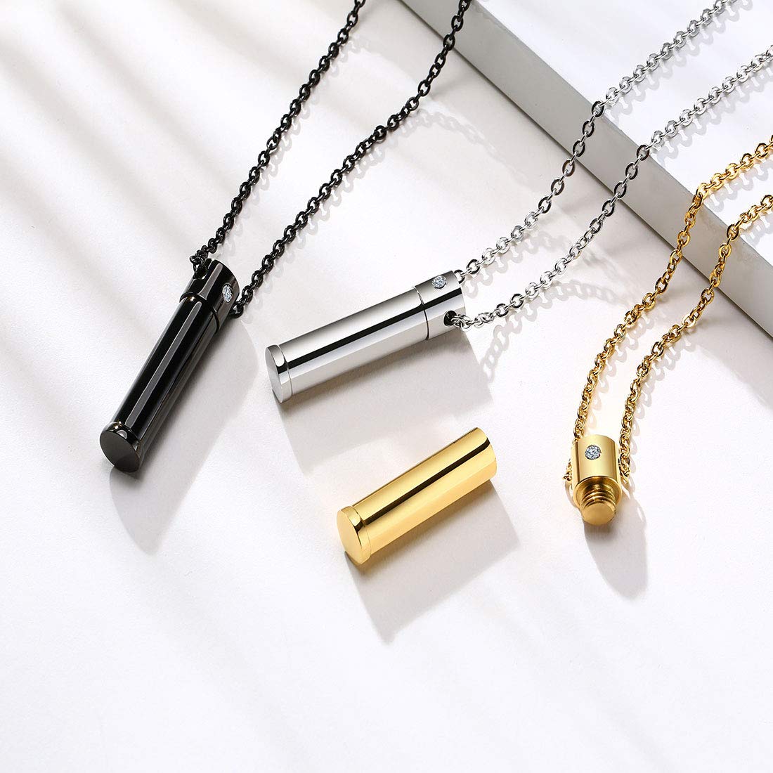 Rockyu メモリアルペンダント 遺骨入れ ステンレス製 メンズ 高級鏡面仕上げ