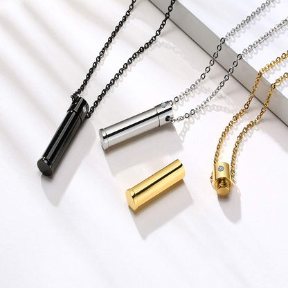 Rockyu メモリアルペンダント 遺骨入れ ステンレス製 メンズ 高級鏡面仕上げ