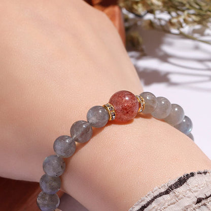 幸運を引き寄せる天然石ブレスレット｜ブルークリスタル＆ルチルクォーツの華やぎ