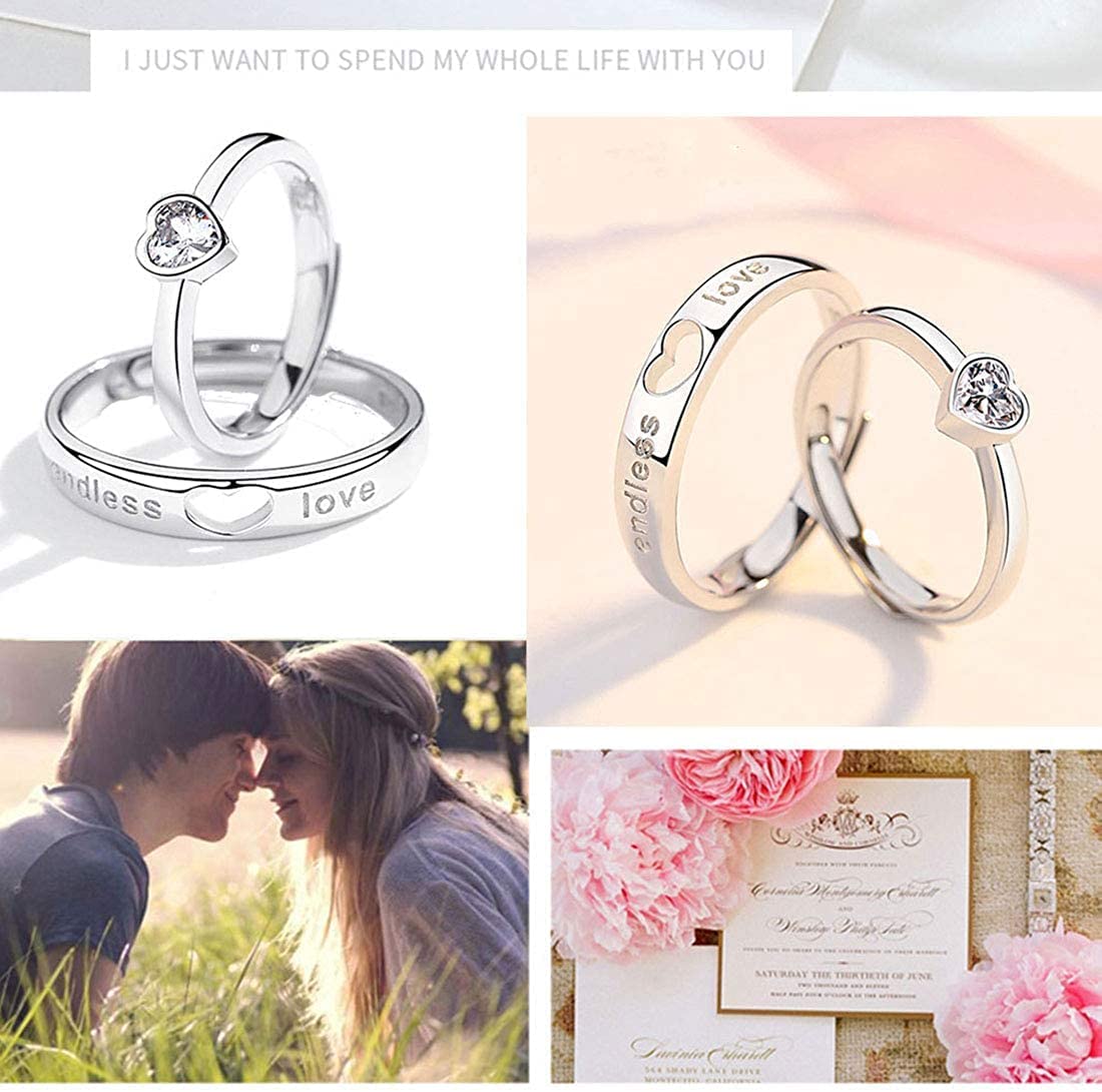 Rockyu ペアリング メンズ レディース フリーサイズ シルバー925 LOVE刻印 ハートデザイン 指輪