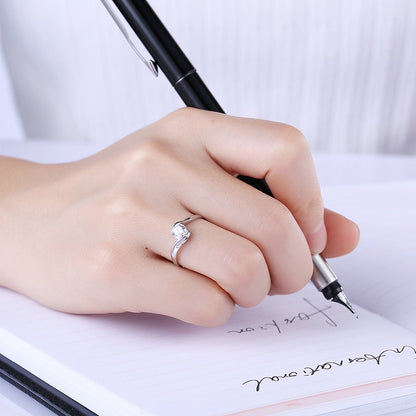 Rockyu レディースリング｜シルバー925×ジルコニア プラチナ風エレガンス指輪