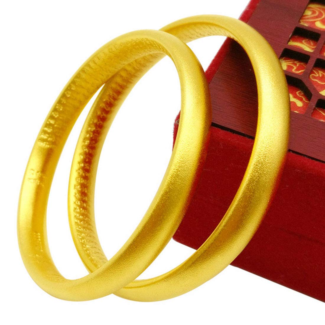 Rockyu 心経バングル メンズ レディース 18Kメッキ 厄除け 金運 御守アクセ