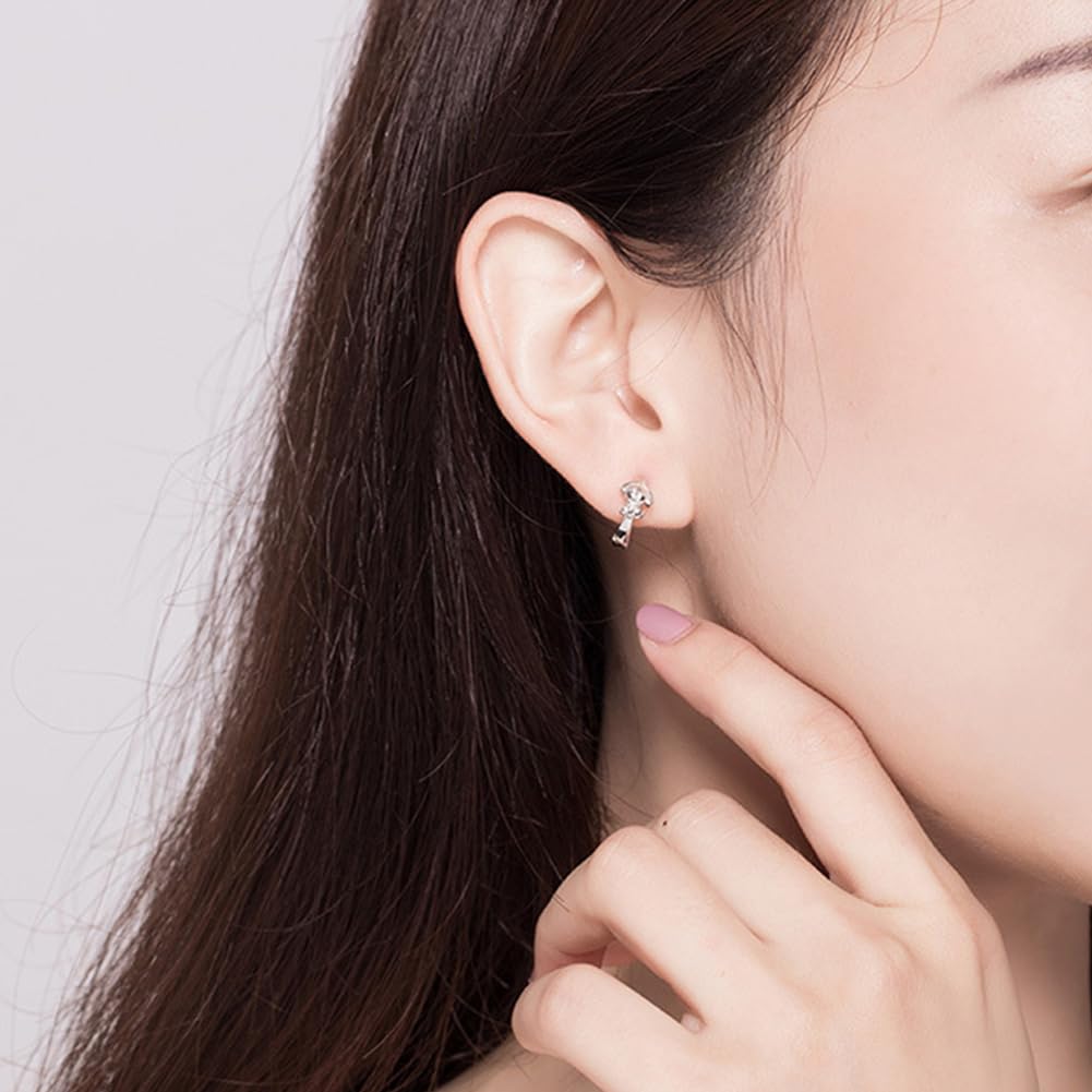 Rockyu ピアス レディース 小さめ ブランド シルバー925 可愛い ワンちゃん 犬ピアス 動物モチーフ ドッグ リングピアス 金属アレルギー対応 イヌ 両耳用 フープピアス おしゃれ バレンタインデー プレゼント アクセサリー